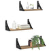 Raft de perete Pe perete cu depozitare 3 pcs Stejar fumuriu - WALTI WALTI