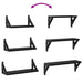Raft de perete Pe perete cu depozitare 3 pcs Stejar Negru - WALTI WALTI