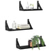 Raft de perete Pe perete cu depozitare 3 pcs Stejar Negru - WALTI WALTI