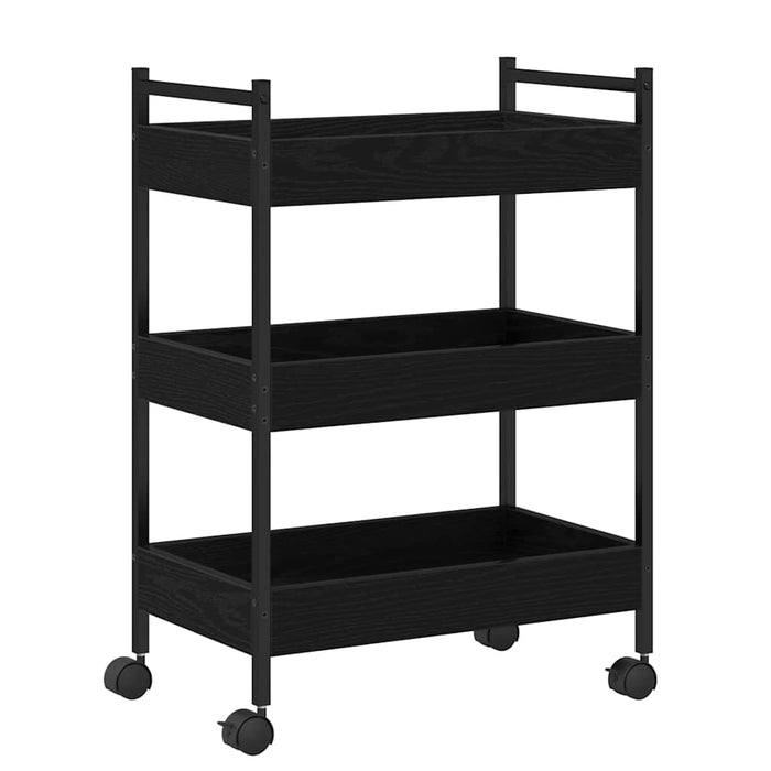Troler de Bucătărie Stejar negru 50 x 30 x 70 cm Lemn compozit - WALTI WALTI