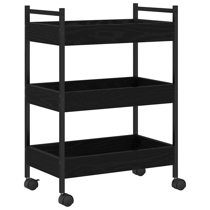 Troler de Bucătărie Stejar negru 50 x 30 x 70 cm Lemn compozit - WALTI WALTI