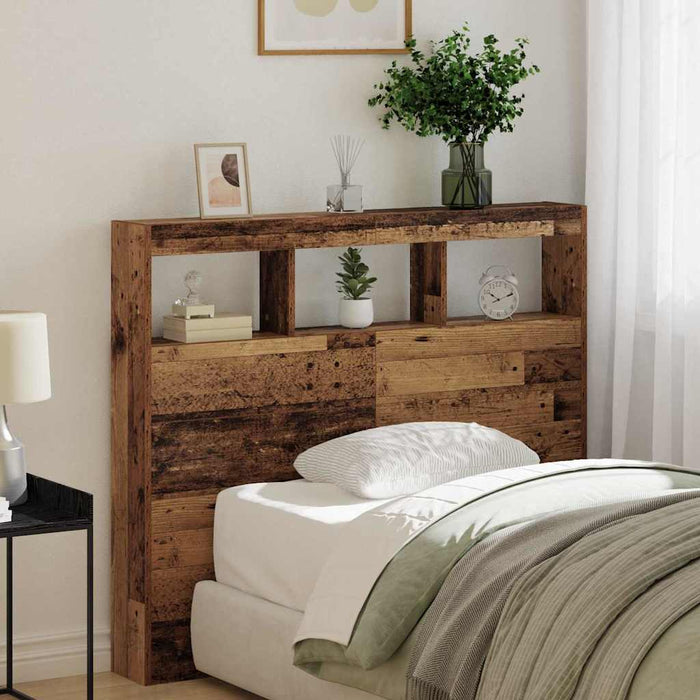 Tăblie cap cu raft Lemn Vechi 120 x 17 x 102 cm Lemn compozit - WALTI WALTI