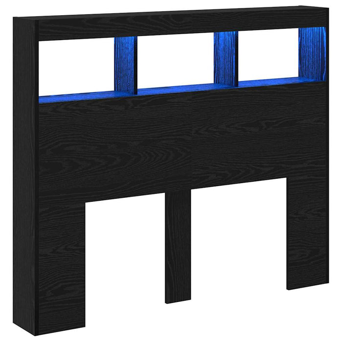 Tăblie cap cu raft Stejar Negru 120 x 17 x 102 cm Lemn compozit - WALTI WALTI