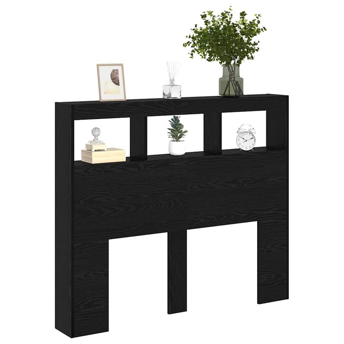 Tăblie cap cu raft Stejar Negru 120 x 17 x 102 cm Lemn compozit - WALTI WALTI