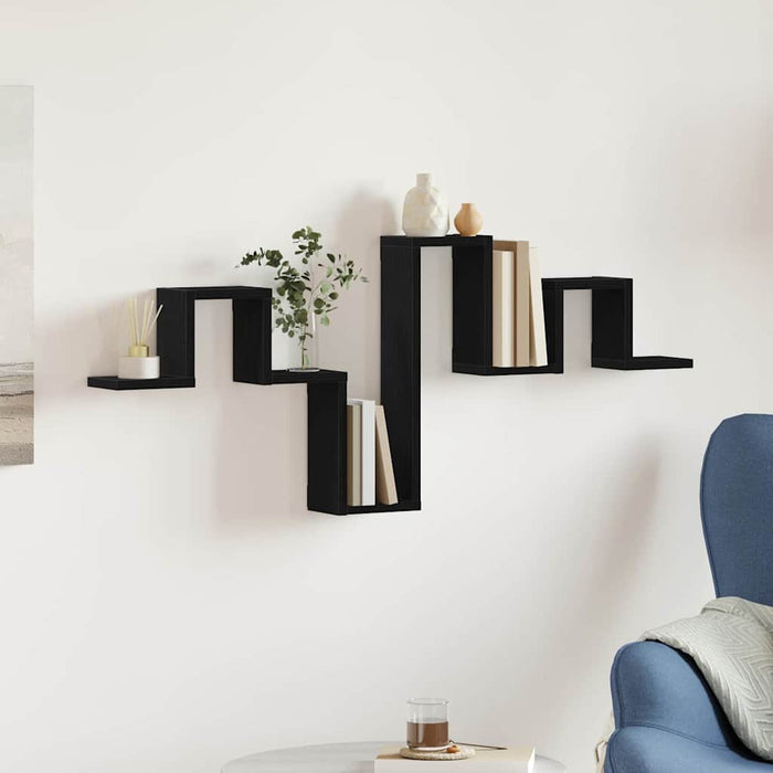 Raft de perete Pe perete Stejar Negru 104.5 x 43 x 10 cm - WALTI WALTI