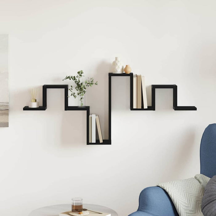 Raft de perete Pe perete Stejar Negru 104.5 x 43 x 10 cm - WALTI WALTI