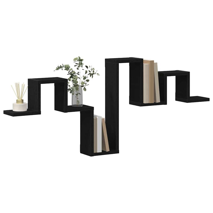 Raft de perete Pe perete Stejar Negru 104.5 x 43 x 10 cm - WALTI WALTI