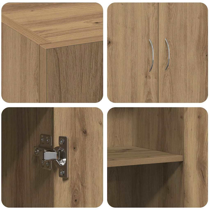Dulap de birou stejar artizanal 60 x 32 x 77.5 Lemn compozit - WALTI WALTI