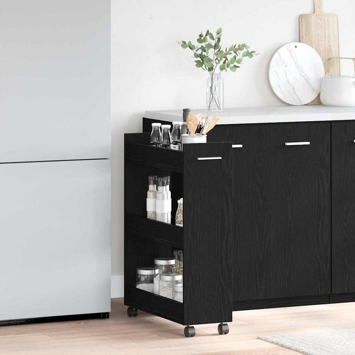 Dulap cu roata Stejar Negru 60 x 22 x 79 cm - WALTI WALTI