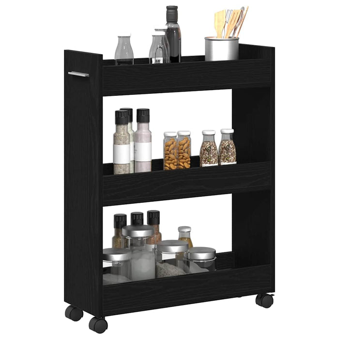 Dulap cu roata Stejar Negru 60 x 22 x 79 cm - WALTI WALTI