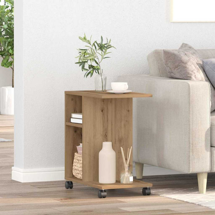 Masă laterală stejar artizanal 50 x 30 x 55 cm Lemn compozit - WALTI WALTI