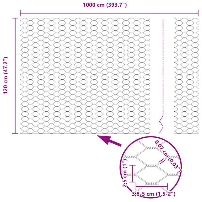 Gard hexagonal Verde 1.2 x 10 m Oțel - WALTI WALTI