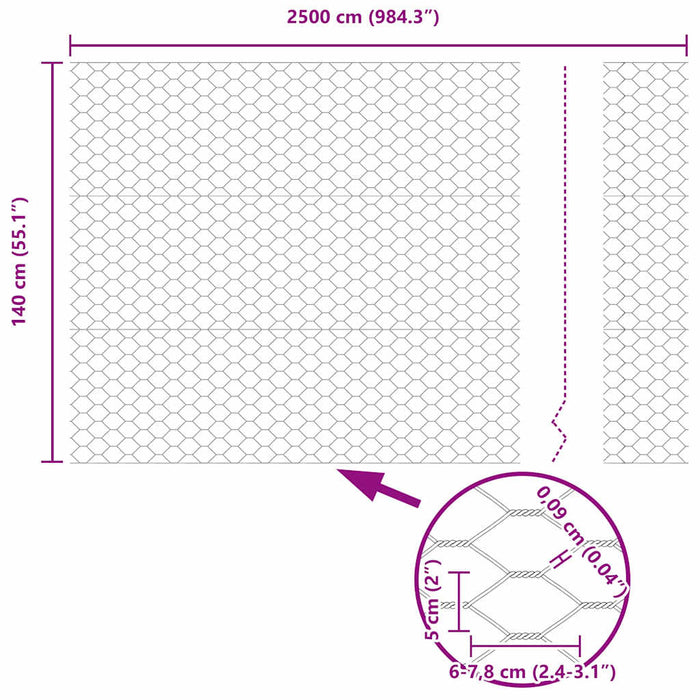 Gard hexagonal Verde 1.4 x 25 m Oțel - WALTI WALTI