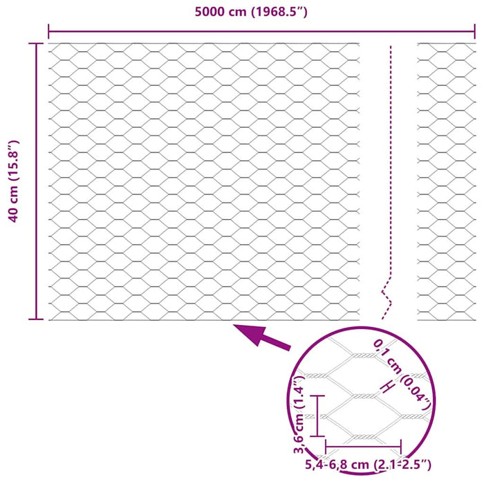 Gard hexagonal Verde 0.4 x 50 m Oțel - WALTI WALTI