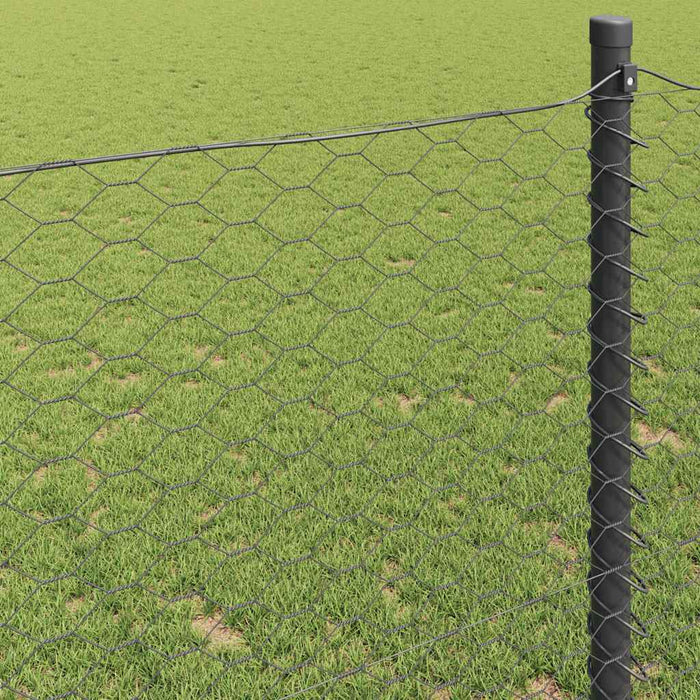 Gard hexagonal Gri 0,8 x 10 m PVC - WALTI WALTI