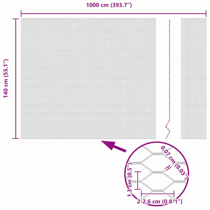 Gard hexagonal Gri 1.4 x 10 m Oțel - WALTI WALTI