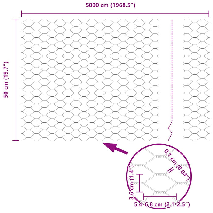 Gard Hexagonal Gri Gri 0.5 x 50 m Oțel - WALTI WALTI