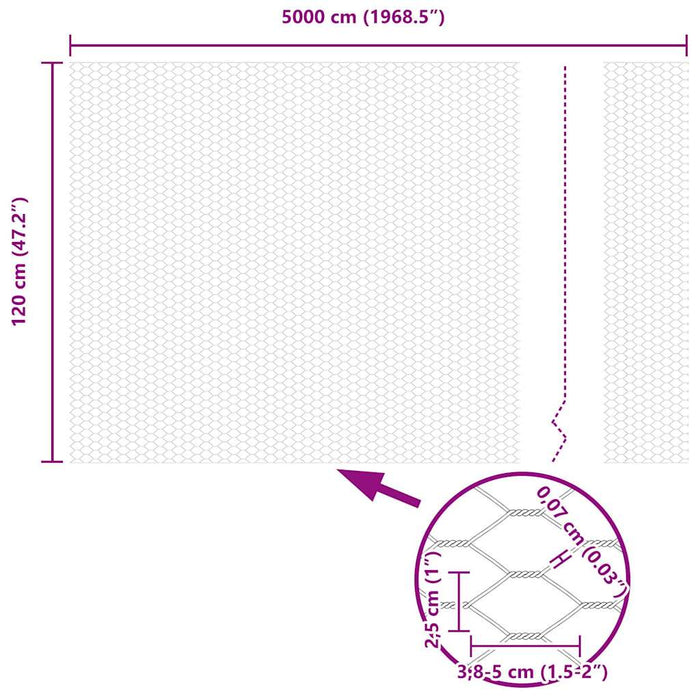 Gard Hexagonal Gri Gri 1.2 x 50 m Oțel - WALTI WALTI