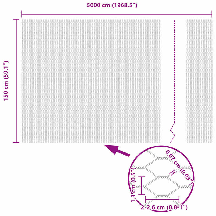 Gard hexagonal Gri 1.5 x 50 m Oțel - WALTI WALTI