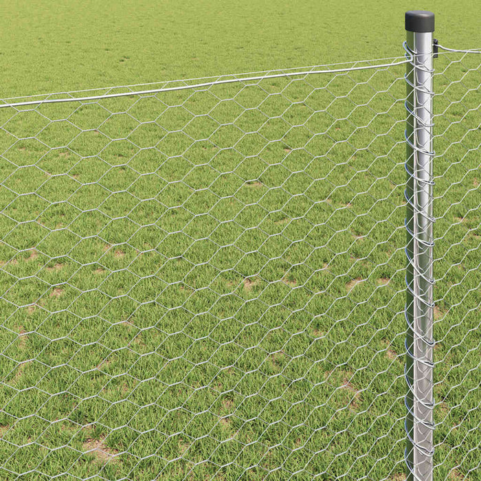 Gard hexagonal Argintiu 1,4 x 10 m Oțel galvanizat - WALTI WALTI