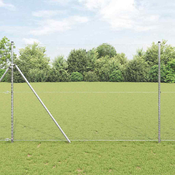 Gard hexagonal Argintiu 1,6 x 25 m Oțel galvanizat - WALTI WALTI