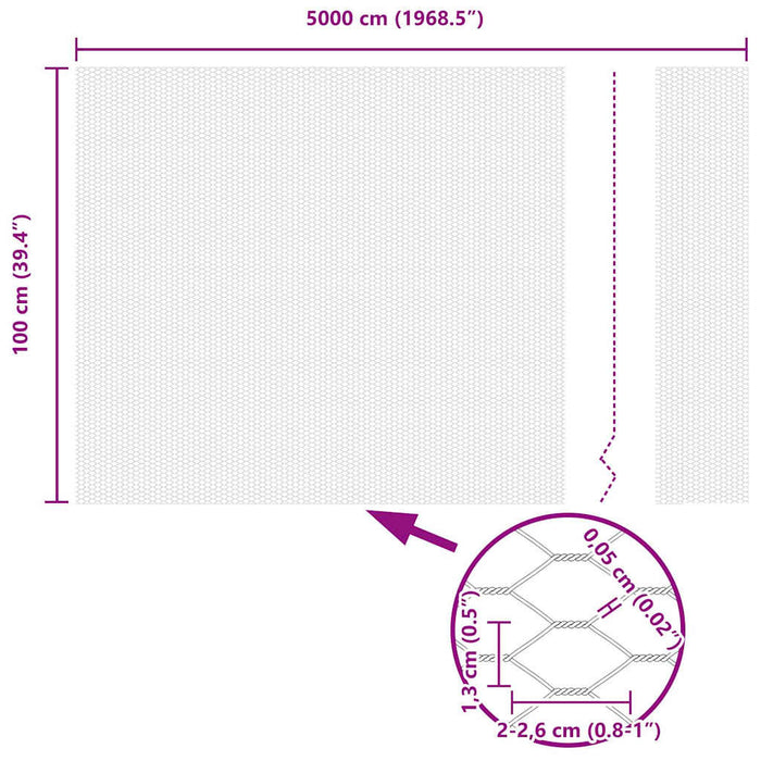 Gard hexagonal Argintiu 1 x 50 m Oțel galvanizat - WALTI WALTI