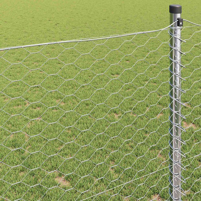 Gard hexagonal Argintiu 0,4 x 100 m Oțel galvanizat - WALTI WALTI