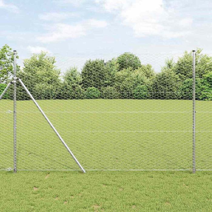 Gard hexagonal Argintiu 1,6 x 100 m Oțel galvanizat - WALTI WALTI