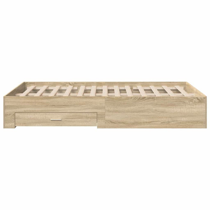Cadru de pat cu sertar Maro 120 x 190 cm Lemn compozit - WALTI WALTI