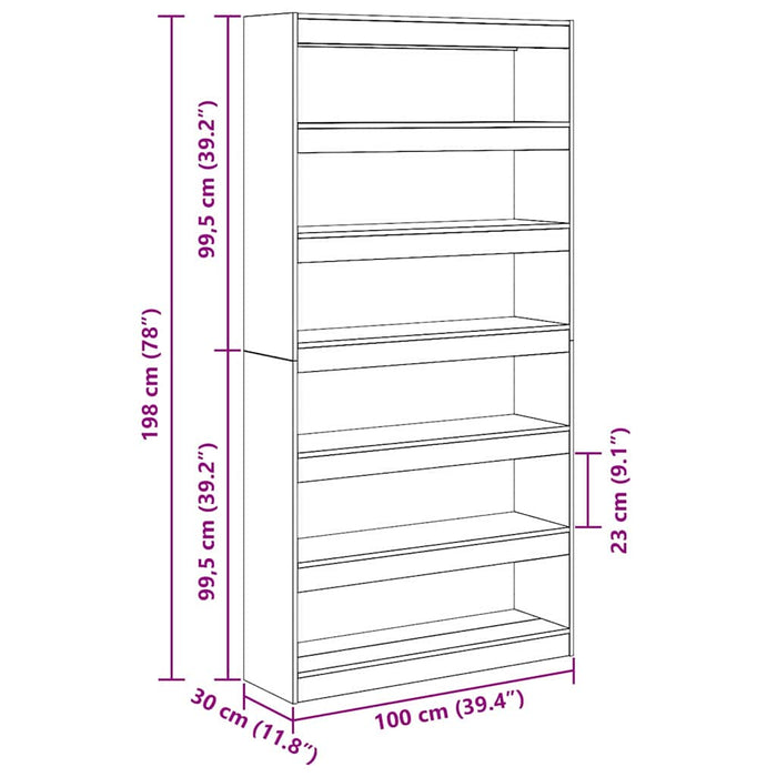 Dulap pentru cărți sonoma gri 100 x 30 x 198 cm Lemn compozit - WALTI WALTI