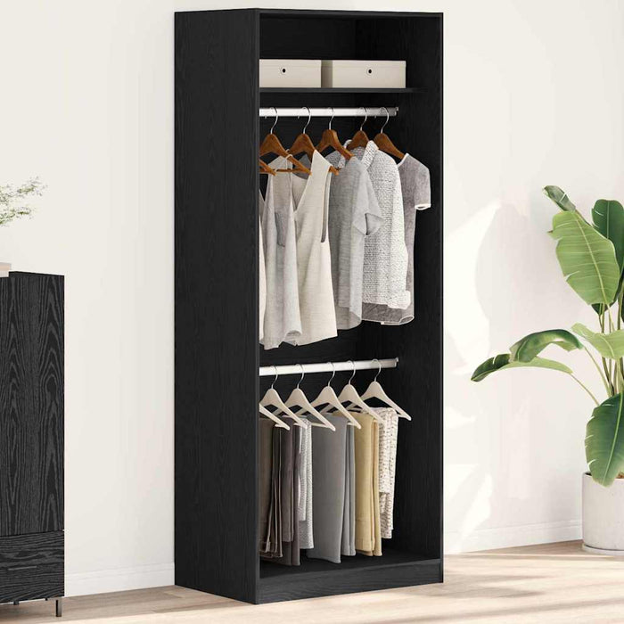 Dulap cu raft Stejar negru 80 x 50 x 200 cm Lemn compozit - WALTI WALTI