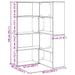 Dulap 6 niveluri 85 x 85 x 140 cm Lemn compozit Stejar Negru - WALTI WALTI