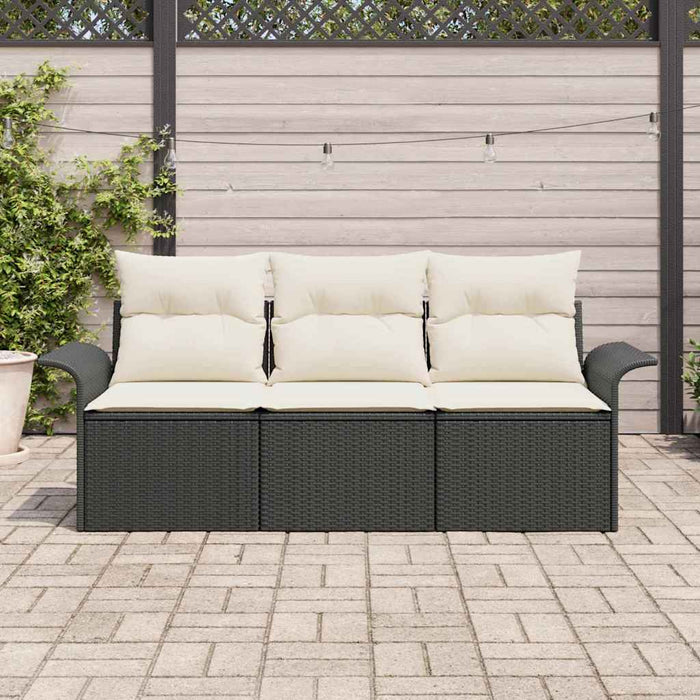 Set de canapele pentru grădină 3 pcs Negru 196 x 62 x 85cm - WALTI WALTI