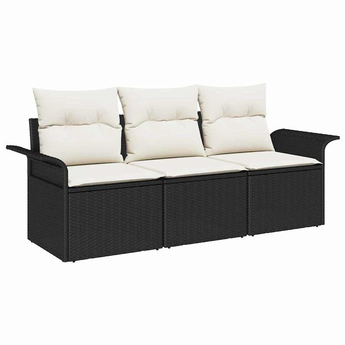 Set de canapele pentru grădină 3 pcs Negru 196 x 62 x 85cm - WALTI WALTI