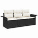 Set de canapele pentru grădină 3 pcs Negru 196 x 62 x 85cm - WALTI WALTI