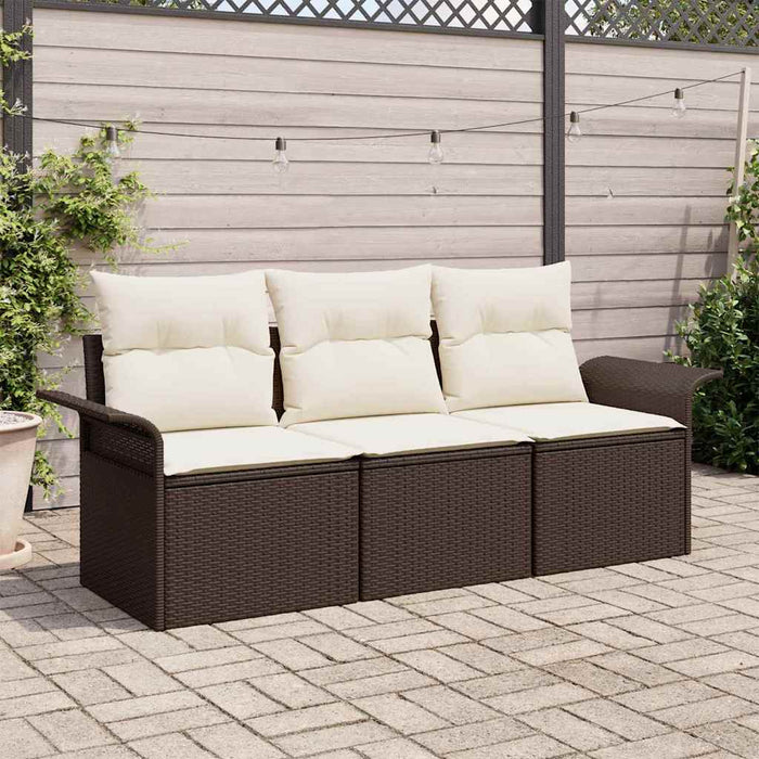 Set de canapele pentru grădină 3 pcs Maro 196 x 62 x 85cm - WALTI WALTI
