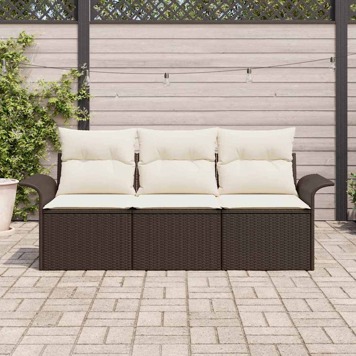 Set de canapele pentru grădină 3 pcs Maro 196 x 62 x 85cm - WALTI WALTI