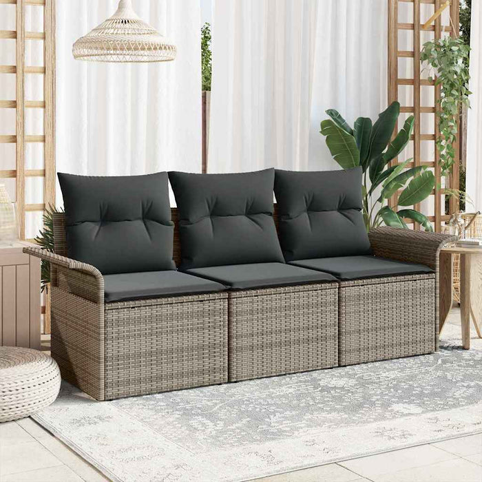 Set de canapele pentru grădină 3 pcs Gri 196 x 62 x 85cm - WALTI WALTI