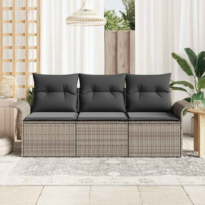 Set de canapele pentru grădină 3 pcs Gri 196 x 62 x 85cm - WALTI WALTI