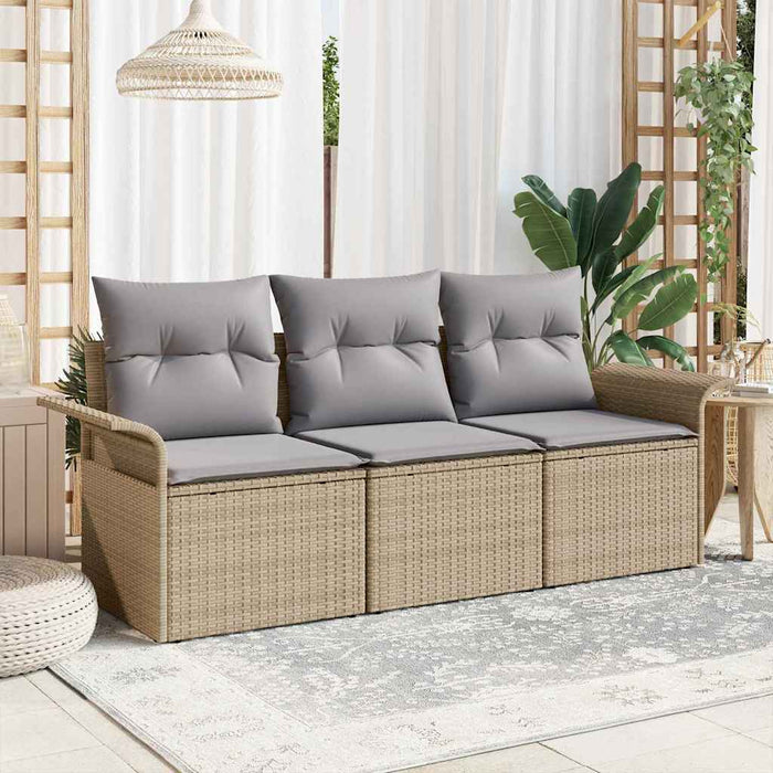 Set de canapele pentru grădină 3 pcs Bej 196 x 62 x 85cm - WALTI WALTI