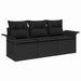 Set de canapea cu pernă 3 pcs Negru poliratan - WALTI WALTI