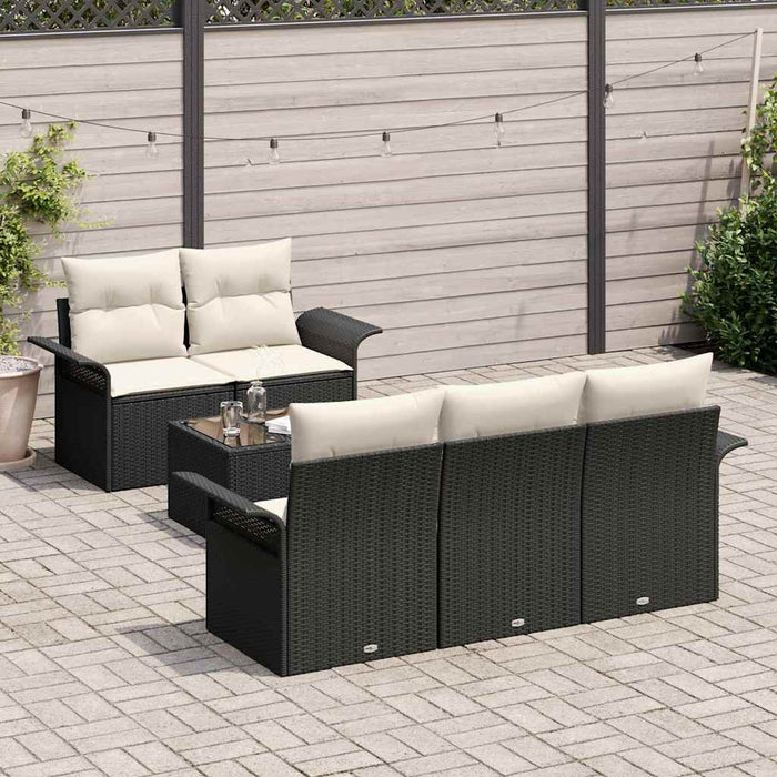 Set de canapele pentru grădină 6 pcs Negru Rattan poli - WALTI WALTI