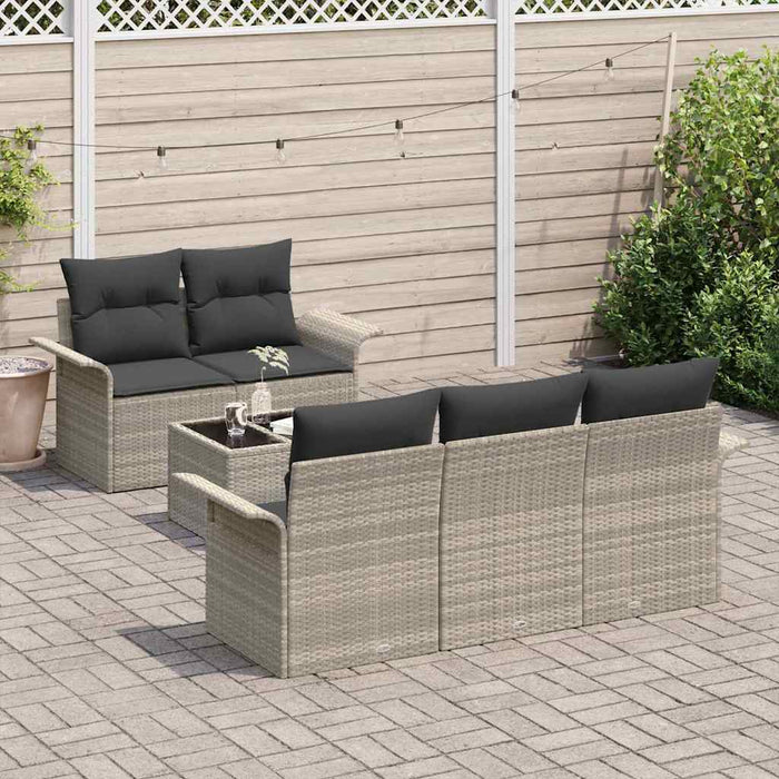 Set de canapele pentru grădină 6 pcs Gri deschis Rattan poli - WALTI WALTI