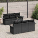 Set de canapele pentru grădină cu pernă 7 pcs Negru poliratan - WALTI WALTI