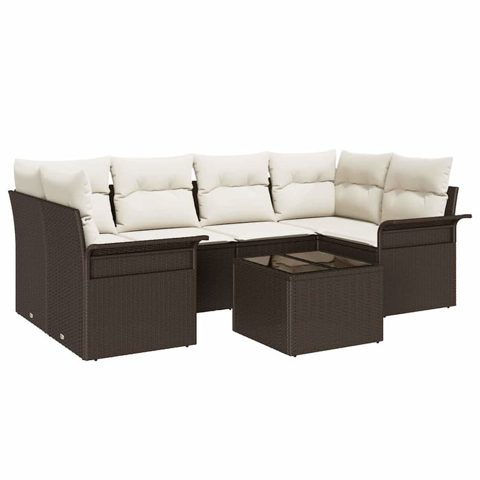 Set de canapele pentru grădină 7 pcs Maro Rattan poli - WALTI WALTI