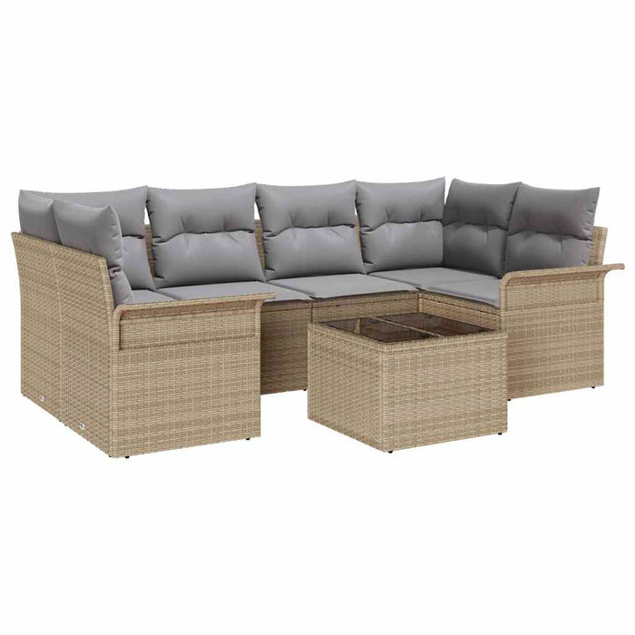 Set de canapele pentru grădină 7 pcs Bej Rattan poli - WALTI WALTI