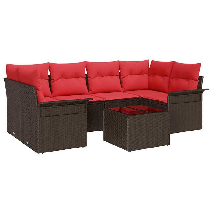 Set de canapele pentru grădină cu pernă 7 pcs Maro poliratan - WALTI WALTI