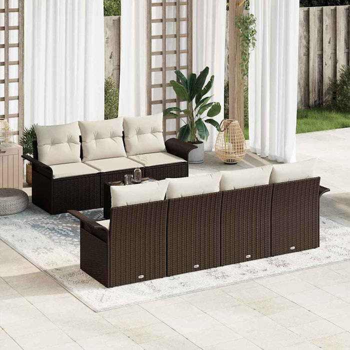 Set de canapele pentru grădină 8 pcs Maro Rattan poli - WALTI WALTI