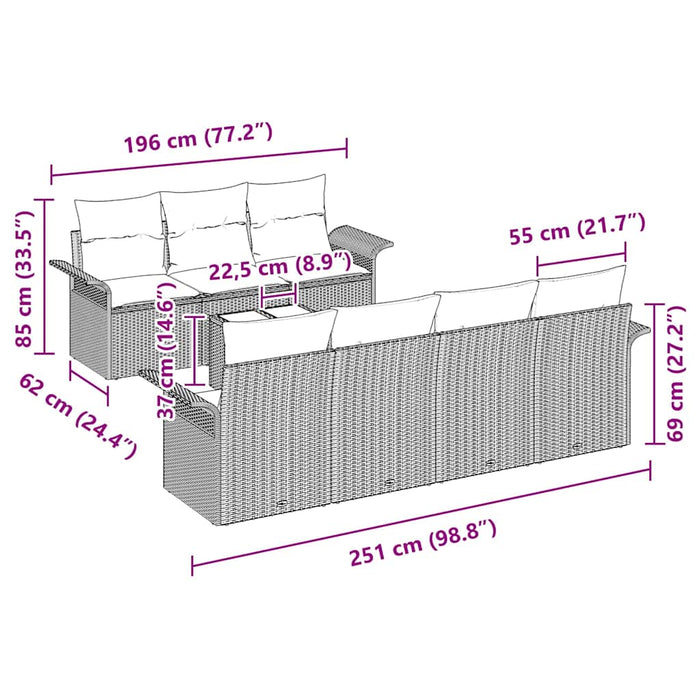 Set de canapele pentru grădină 8 pcs Maro Rattan poli - WALTI WALTI