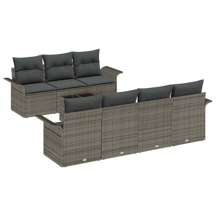 Set de canapele pentru grădină 8 pcs Gri Rattan poli - WALTI WALTI